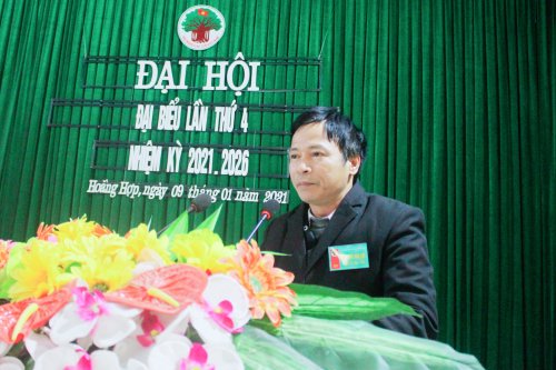 5. Ông Lê Huy Thụ - Phó Bí thư TT Đảng uỷ xã phát biểu tại đại hội.jpg