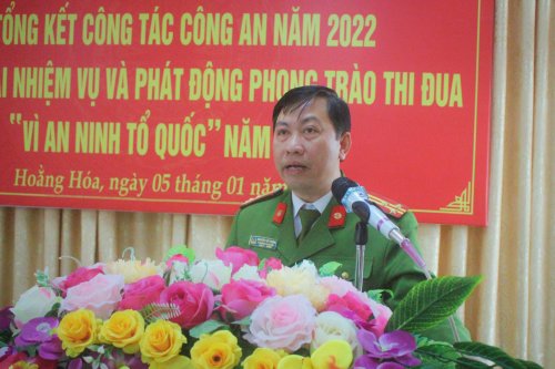 4. Đồng chí Nguyễn Thế Vượng - Phó Trưởng Công an huyện triển khai kế hoạch công tác công an năm 2023..jpg