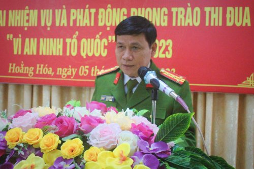 7. Đồng chí Dương Văn Tiến - Phó Giám đốc Công an tỉnh phát biểu chỉ đạo tại hội nghị..jpg