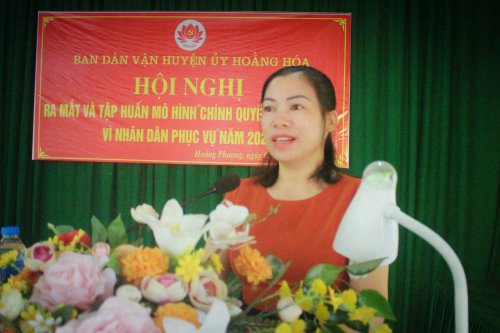8. Đồng chí Trịnh Thị Quế - TVHU, Trưởng Ban Dân vận, Chủ tịch UB MTTQ Việt Nam huyện triển khai tập huấn.jpg