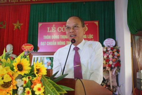 3. Đồng chí Nguyễn Văn Thọ - Chủ tịch UBND xã Hoằng Lộc phát biểu khai mạc buổi lễ.jpg