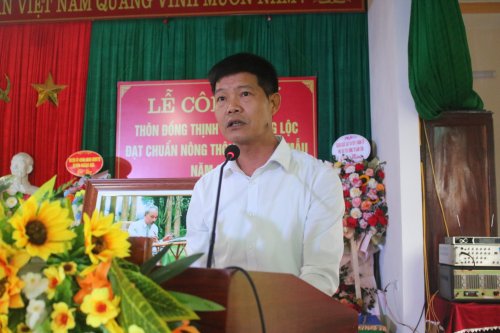 4. Đồng chí Bùi Quang Sáng - Bí thư Đảng ủy xã Hoằng Lộc phát biểu tại buổi lễ.jpg