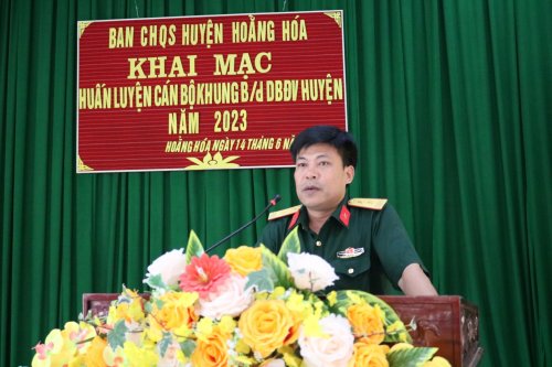 4. Trung tá Nguyễn Quang Dũng -PCHT BCHQS huyện khai mạc.jpg